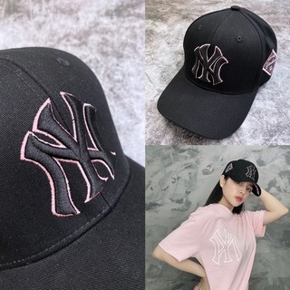 |ảnh thật|mũ n.y logo thêu đen hồng