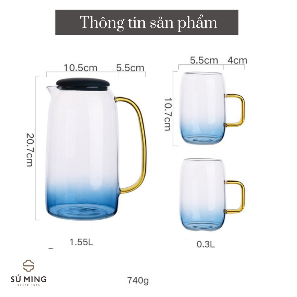 Bộ Bình Cốc Thuỷ Tinh [CAO CẤP] [CHỊU NHIỆT], sang trọng tinh tế, giao hàng an toàn, nhanh chóng.