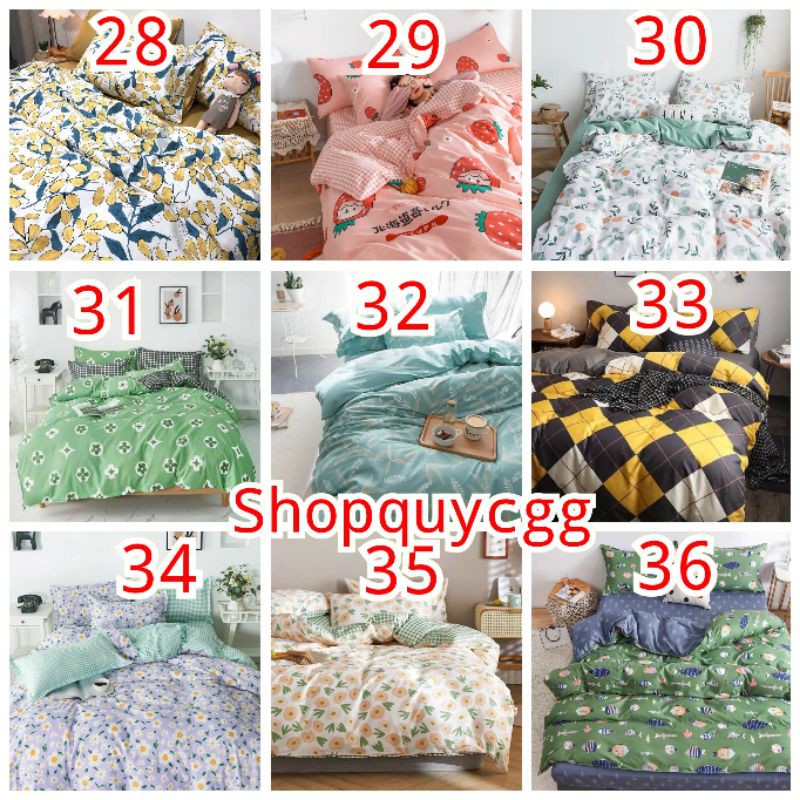 ( BỘ 5 MÓN) Bộ chăn ga gối cotton poly nhập khẩu mẫu mới nhất (chọn mẫu)