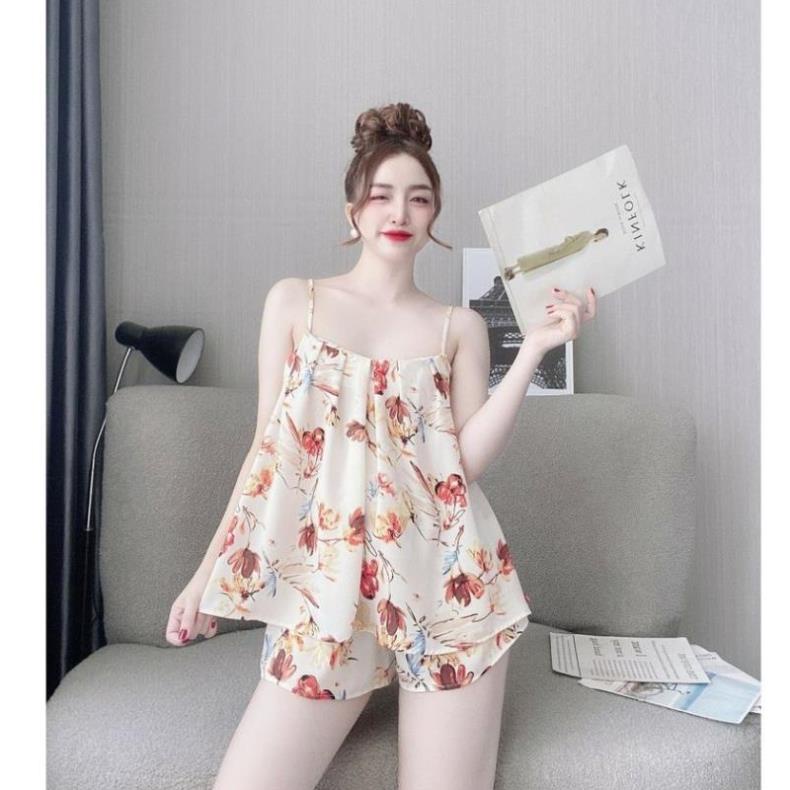 Bộ lụa mặc nhà 2 dây LATO Đồ Bộ Nữ Đồ Bộ Mặc Nhà Hai Dây Lụa Dễ Thương Cao Cấp, Bộ ngủ hai dây. | BigBuy360 - bigbuy360.vn