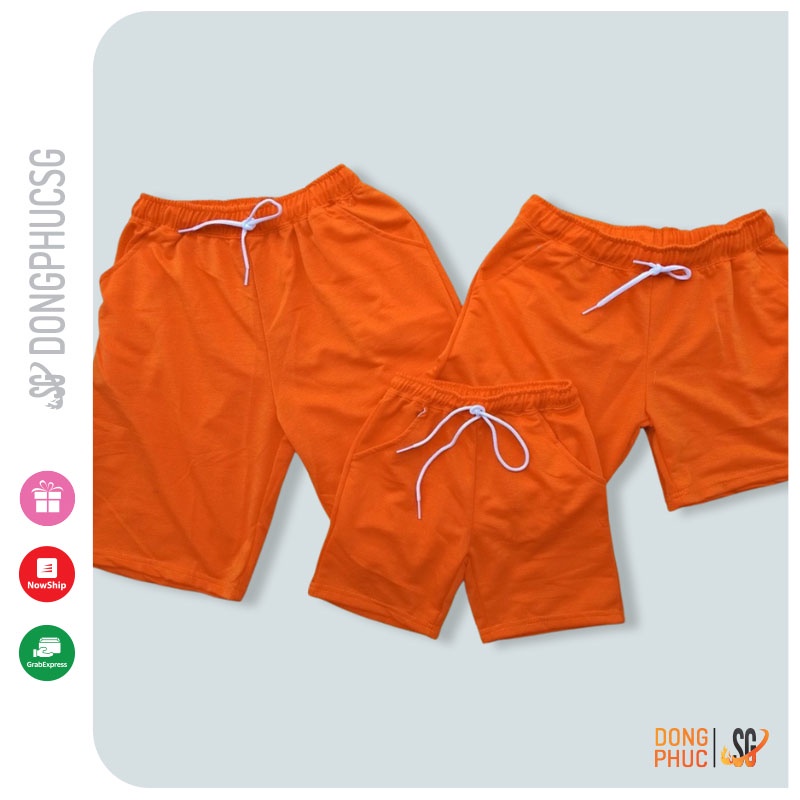 Quần đi biển gia đình, hội nhóm - Thun da cá mềm mịn, màu cam nổi bật SGQC | SGSHOP