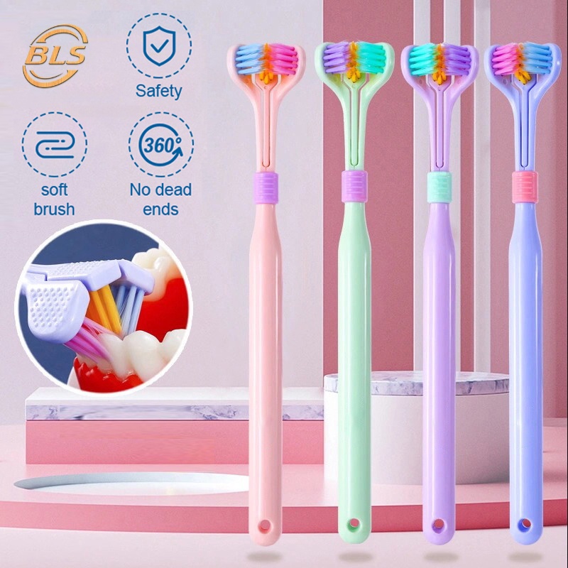 Bàn Chải Đánh Răng Ba Mặt Lông Siêu Mềm 360 Độ Chăm Sóc Răng Miệng