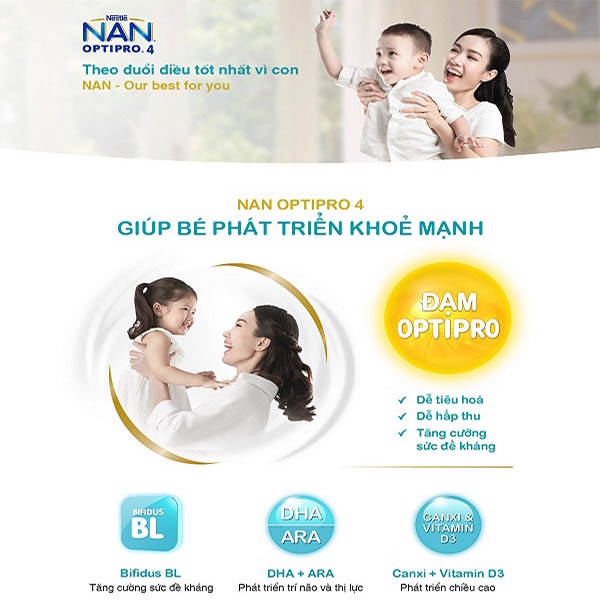 Sữa Bột Nan Optipro số 4 lon 900g (2-6 tuổi)