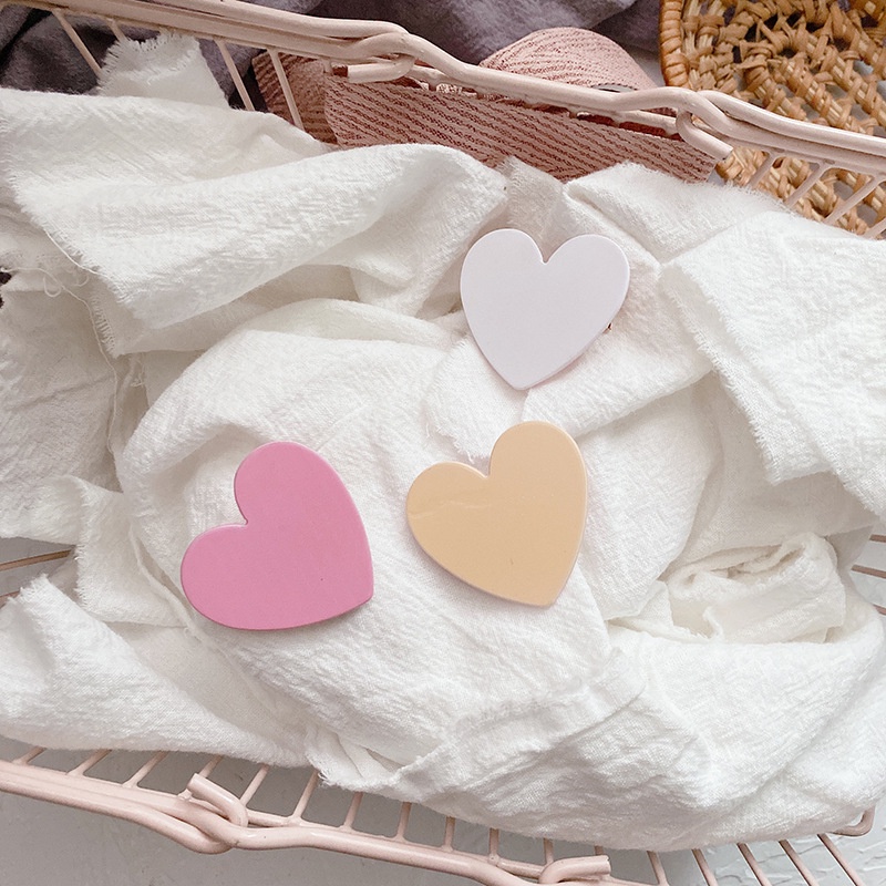 Kẹp Tóc Hình Trái Tim Màu Sắc Ngọt Ngào Phong Cách Hàn Quốc Cho Nữ