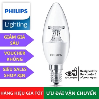 Bóng đèn led nến e14 philips, trợ sáng, chống lóa, 3.5-25w 2700k 220v b35 cl nd eye comfort