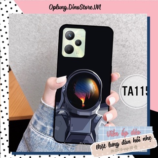 Ốp Realme 9i - Realme C35 - Oppo A76/A36 lưng nhựa viền silicon bảo vệ camera chống bẩn hình phi hành gia vũ trụ.