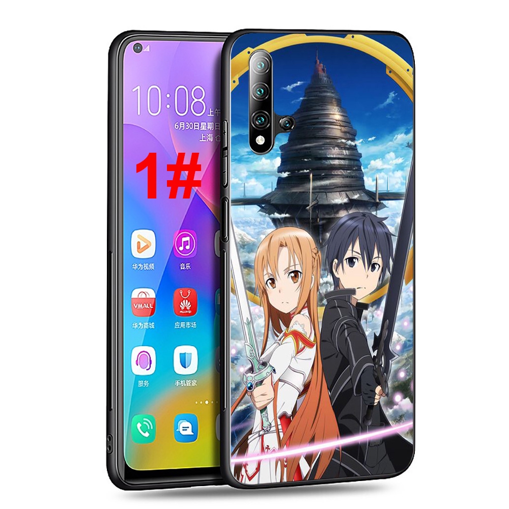 Ốp điện thoại silicone mềm họa tiết Sword Art Online cho Honor 20 Pro 20S 8X 7A Pro 10 9 8 Lite 267F