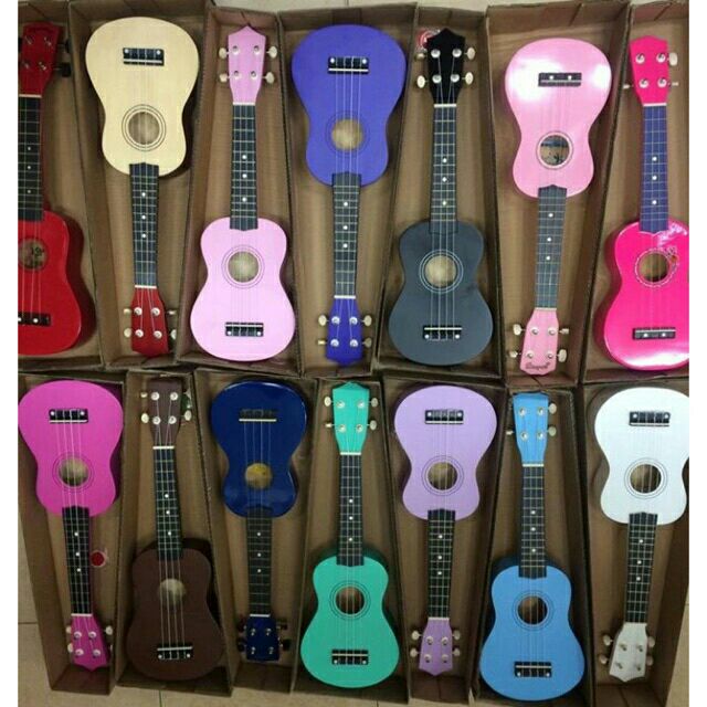Đàn ukulele nhiều màu sắc, giá rẻ nhất tại trung tám nhạc cụ Nụ Hồng Sài Gòn, Bình Dương
