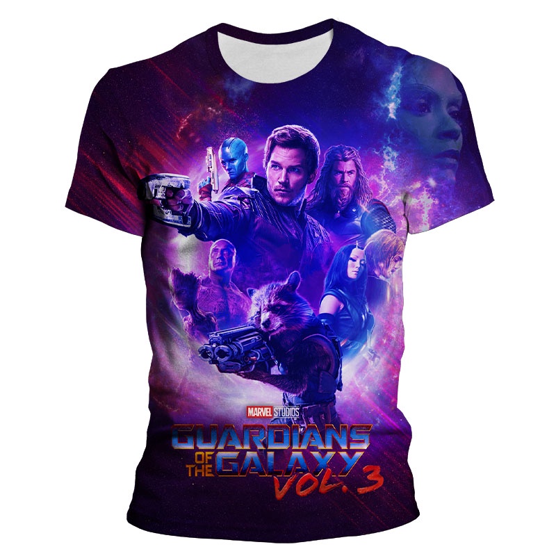 DISNEY Mới Áo Thun Tay Ngắn In Hình Phim Guardians of the Galaxy 3D Cá Tính