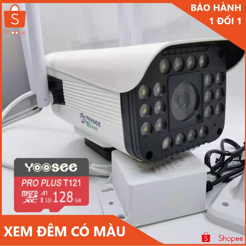 Camera Wifi Camera yoosee 4 râu xoay 360 độ Kèm thẻ nhớ 128G FULL HD 1080P