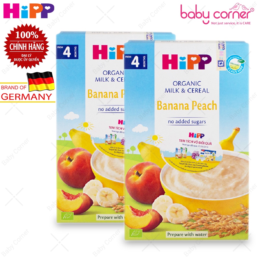 [Combo 2 Hộp] Bột Ăn Dặm Chuối Đào HiPP Banana Peach Cho Bé 250g