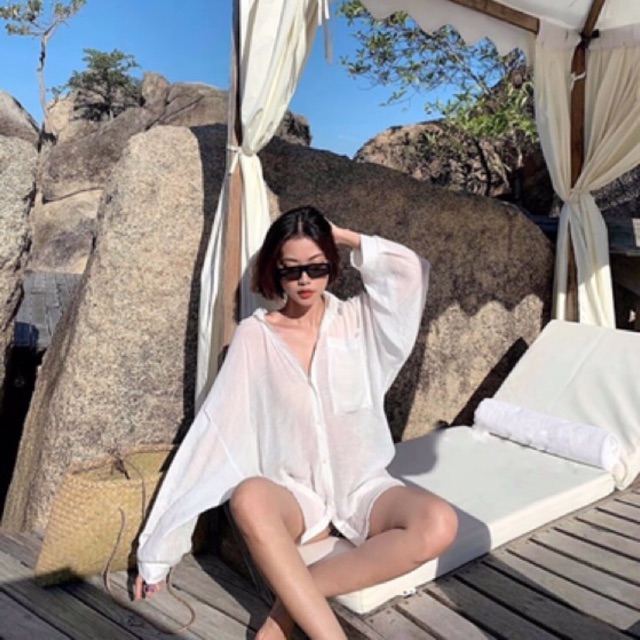 [Mã WAMT10K giảm 10k cho đơn 0k] Sơmi đũi dáng dài mặc ngoài bikini | BigBuy360 - bigbuy360.vn