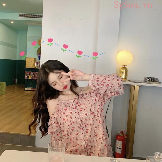 Đầm Trễ Vai Màu Hồng Thiết Kế Dáng Rộng Che Khuyết Điểm