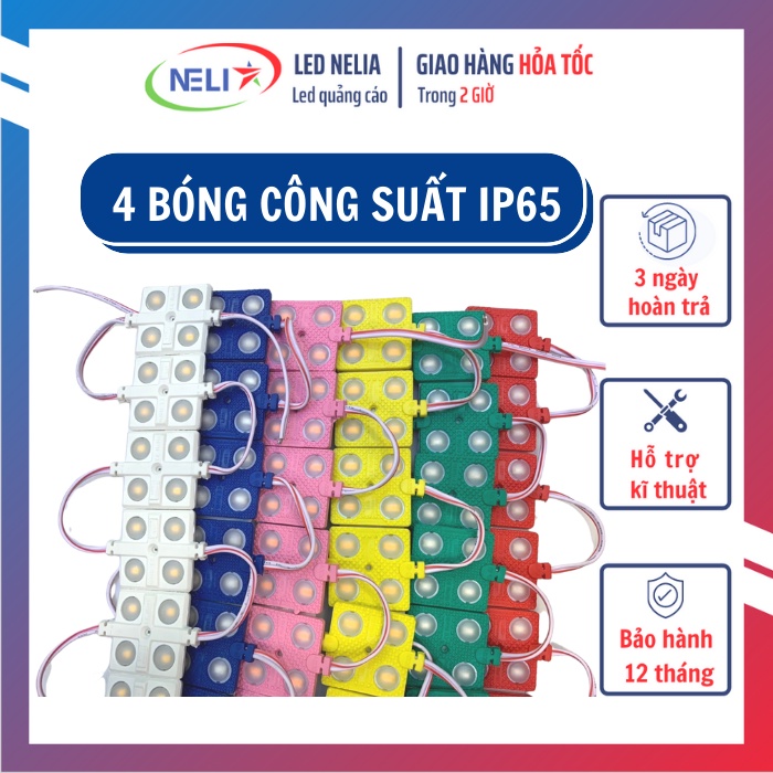 Module 4 Bóng Công Suất Cao IP 65, Vỏ Bọc Nhựa, Đế Nhôm Tản Nhiệt.