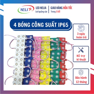 [Dây 20 LED] Module 4 Bóng Công Suất Cao IP 65, Vỏ Bọc Nhựa, Đế Nhôm Tản Nhiệt.