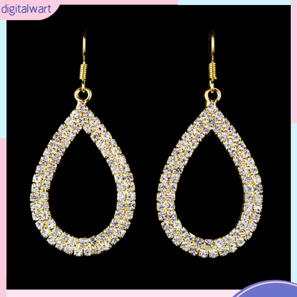 Bông tai hình giọt nước đính đá lấp lánh thời trang dành cho nữ