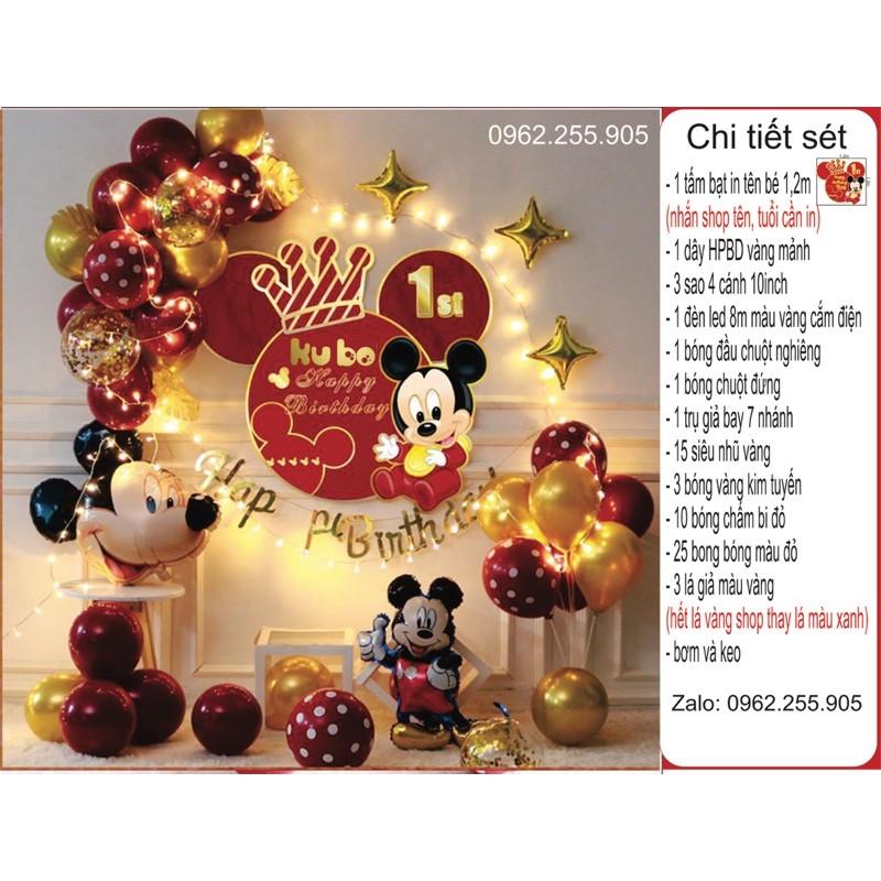 [TẶNG ĐÈN LED] Sét bóng kèm in bạt cho bé tuổi chuột