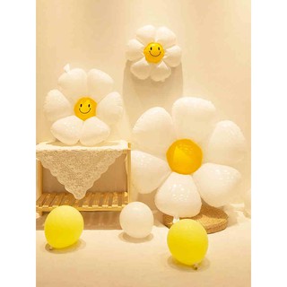 Bong bóng hình hoc cúc trăng và vàng hình mặt cười dễ tương 3 kích thước tùy chọn trang trí sinh nhật cho bé