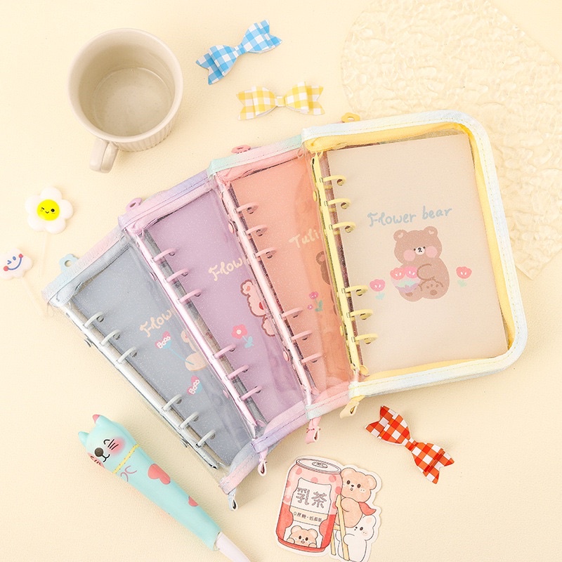 SỔ BINDER KHÓA KÉO A5 Glitter cuốn sổ planner ghi chép