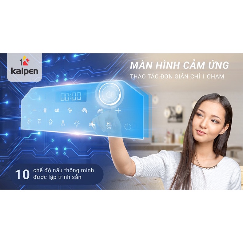 Nồi chiên không dầu cao cấp hơi nướ chức năng  hấp và nướng,nồi chiên hấp kết hợp công nghệ mới Kalpen X15