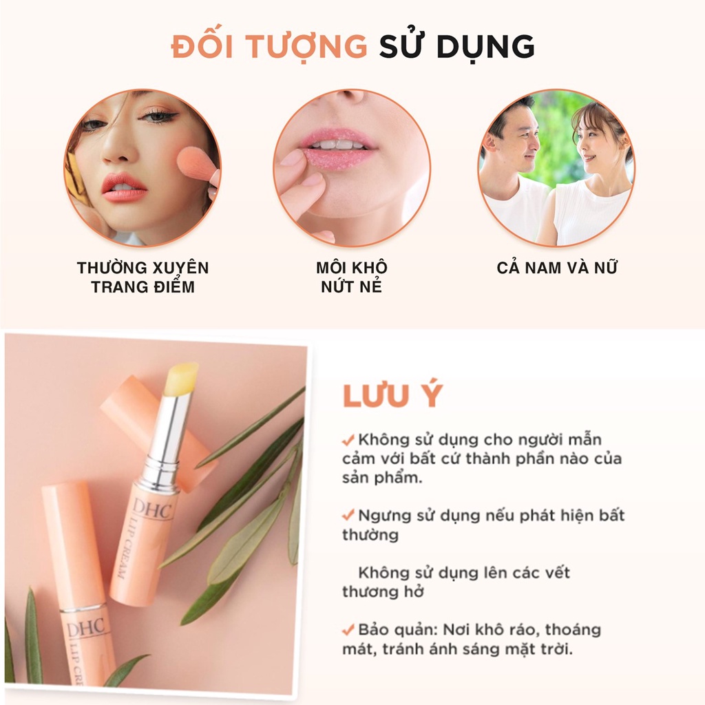 Son Dưỡng Ẩm Môi Mềm Mại DHC Lip Cream 1.5g