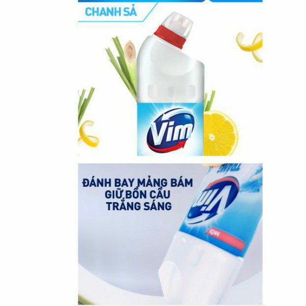 Gel tẩy rửa VIM trắng sáng 880ml (Chai) hương chanh xả.