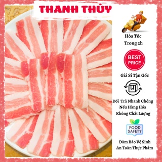 Ba rọi bò mỹ cắt mỏng trải thẳng