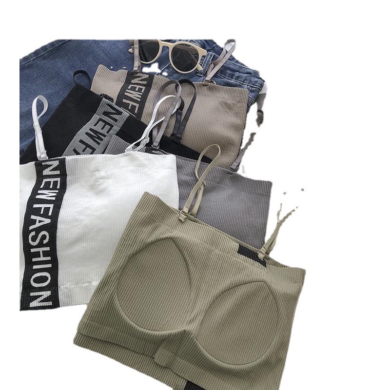 Áo Lót Thể Thao Khộng Gọng Mút Mỏng Thun Gân Màu Trơn 2 Dây Quyến Rũ Nâng Ngực Tự Nhiên DAN L&amp;U N98