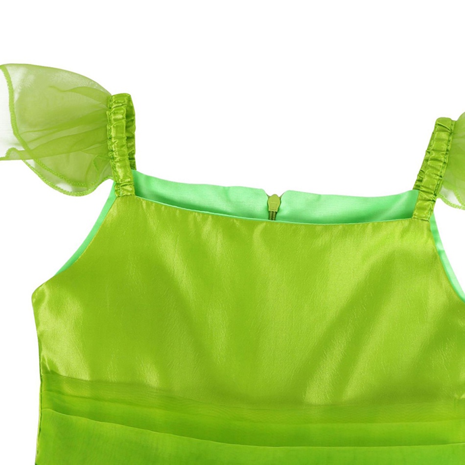 Bộ Đồ Hóa Trang Công Chúa Tinkerbell Màu Xanh Lá Dành Cho Bé Gái 2-10 Tuổi
