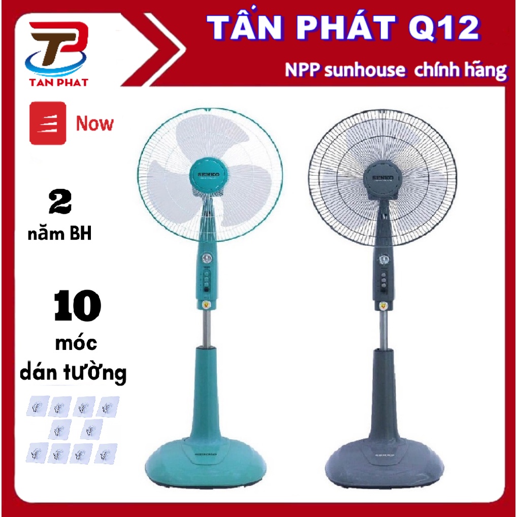 CÓ SHIP GRAB QUẠT ĐỨNG SENKO CÓ HẸN GIỜ DH1600 TẶNG 10 MÓC DÁN TƯỜNG