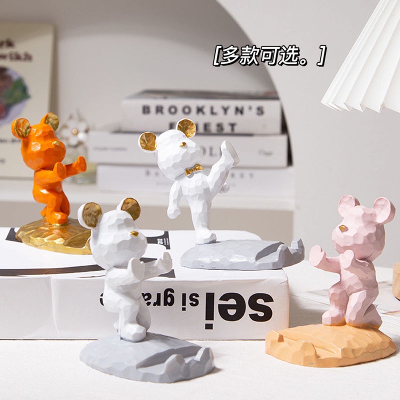 Dụng cụ đặt điện thoại máy tính bảng sáng tạo cho văn phòng trang trí bàn hình gấu nhỏ dễ thương