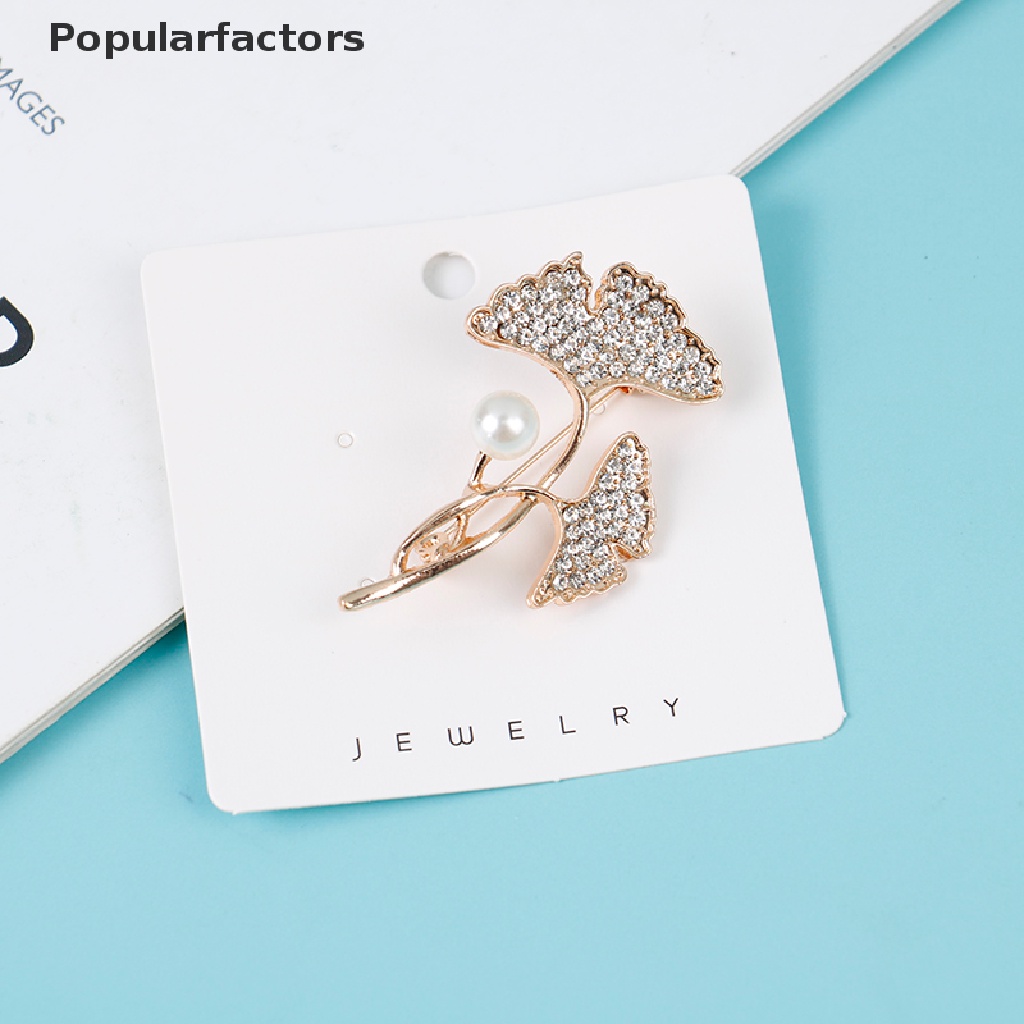 Ghim cài áo hình lá đính ngọc trai nhân tạo thời trang