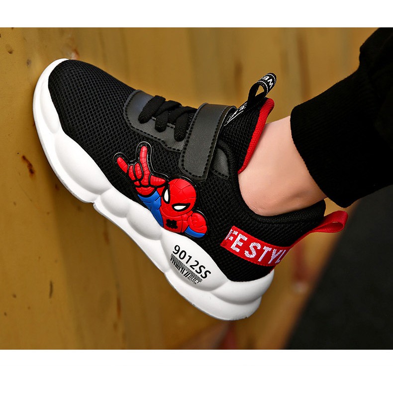 YouMeng Children's shoes Sports shoes Children that are breathable and non-slip Spider-man shoes Mesh shoes men and women