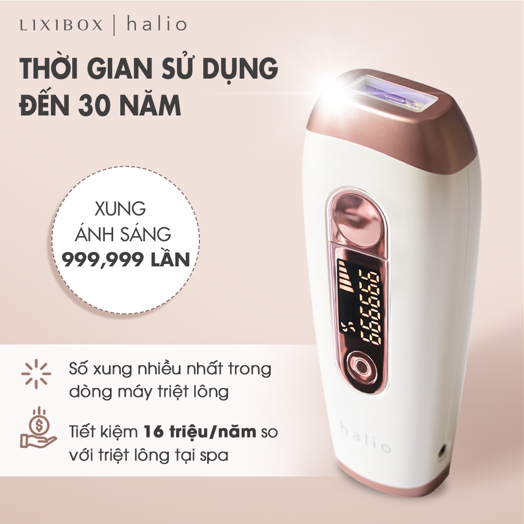 [Mã FMCGMALL -8% đơn 250k] Máy triệt lông cá nhân Halio IPL Hair Removal Device