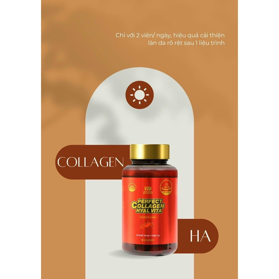 Perfect Hyal Vita - Viên Uống Collagen Cao Cấp Hàn Quốc - Hộp 120V