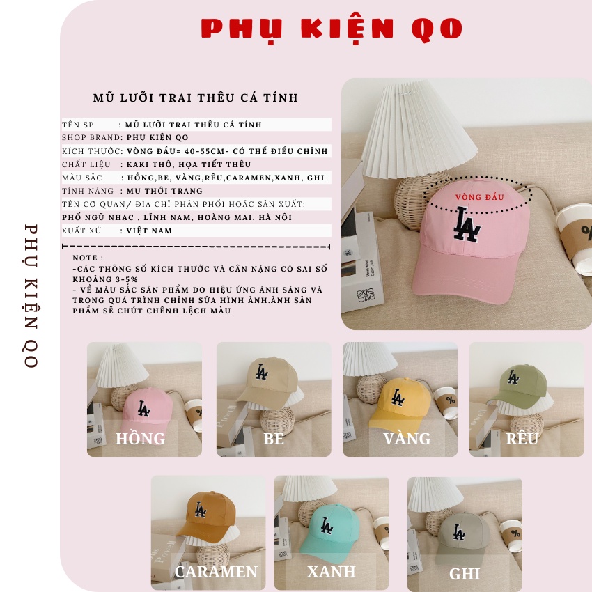 Mũ Lưỡi Trai Nam Nữ Thêu Chữ Thời Trang Cao Cấp CAP13
