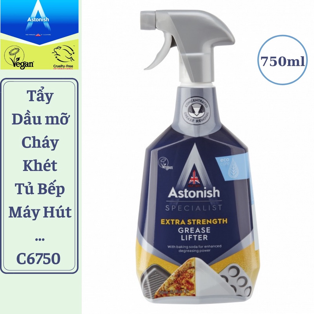 TẨY DẦU MỠ & CHÁY KHÉT ASTONISH C6750 (750ml)-THƯƠNG HIỆU ANH QUỐC
