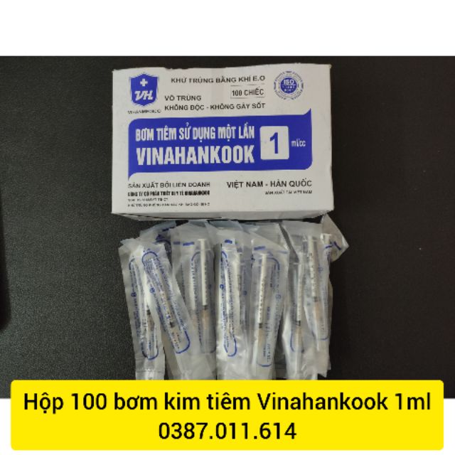 Hộp 100 bơm tiêm Xilanh 1ml  Vinahankook 1ml/5ml/10ml