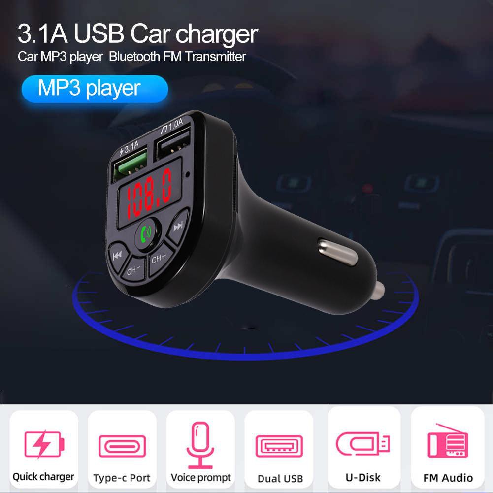 Bộ Phát Sóng FM Bluetooth 5.0 Không Dây Trong Xe Hơi VLS Với Màn Hình LED MP3-168-OXUI7