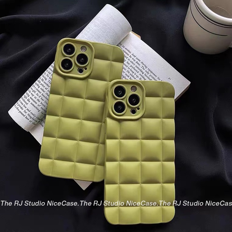 Ốp lưng iphone Ốp Điện Thoại  Họa Tiết Sọc Caro Màu Xanh Lá Thời Trang Cho iphone 14 / 13 / 11 / 12promax 7 / 8plus xs / xr-Dinuo case
