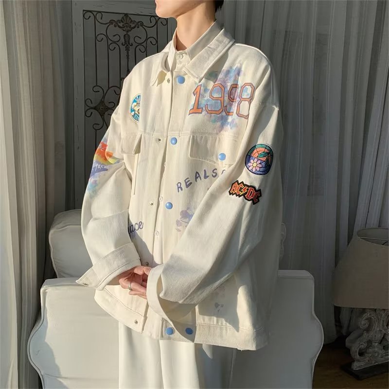 ✦AFFLIGA✦ Phong cách hàn Quốc Nam Dài Tay Xu Hướng Đơn Giản Thời Trang Mới Nam Thu Đông Văn Học Ve áo Sơ mi Nam