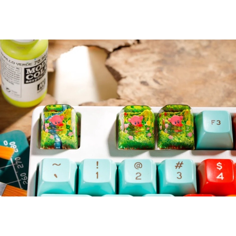 Nút bàn phím cơ kirby.Keycap resin kirby.Keycap artisan