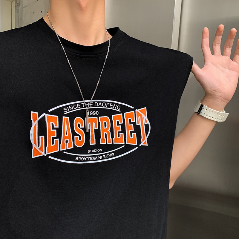 Áo Thun cotton Dáng Rộng Sát Nách Phong Cách hip hop FURILINE MEN144 Cho Nam