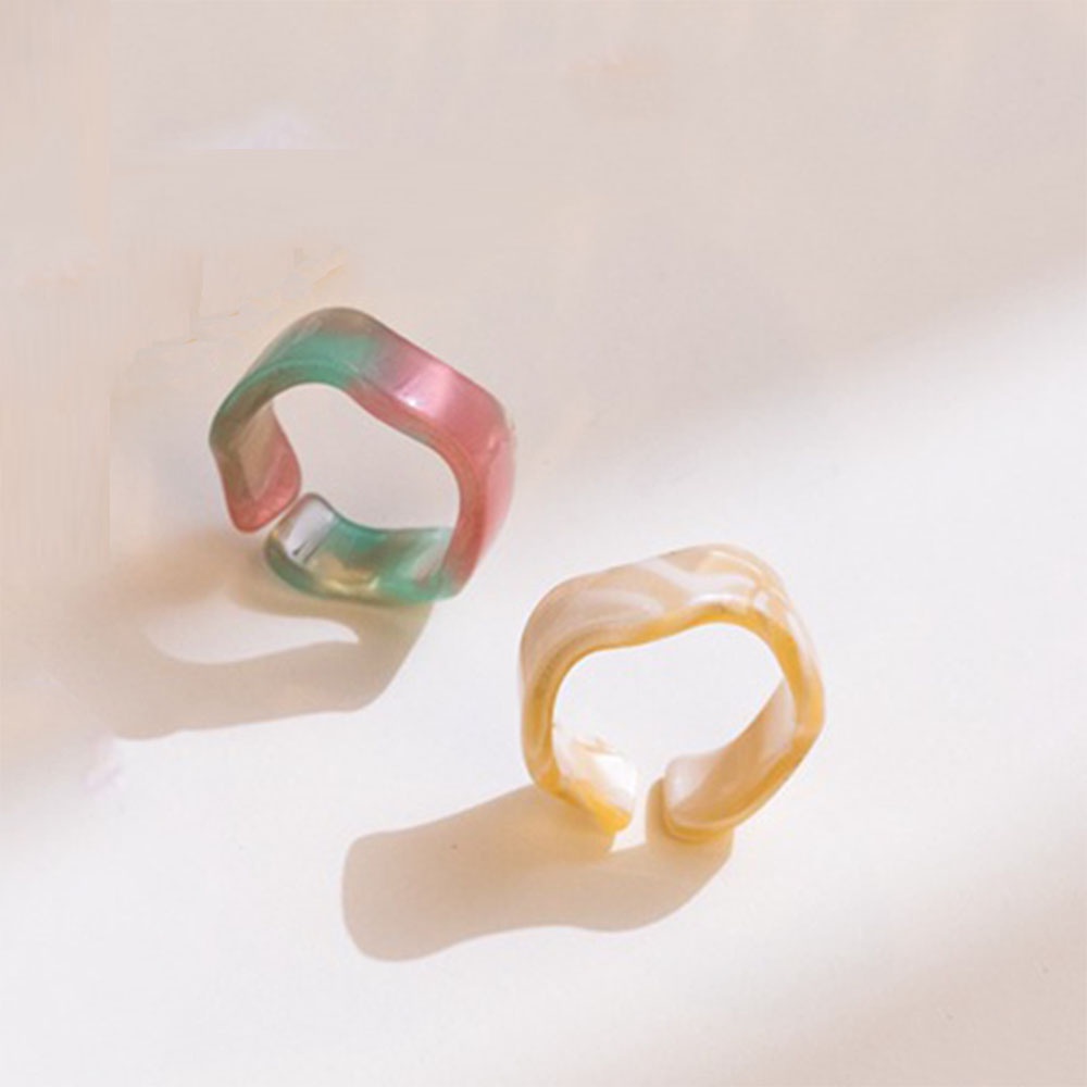 Epoch Nhẫn Đeo Ngón Tay Bằng Nhựa Resin Màu Kẹo Phong Cách Hàn Quốc Thời Trang Mùa Hè Cho Nữ 2021