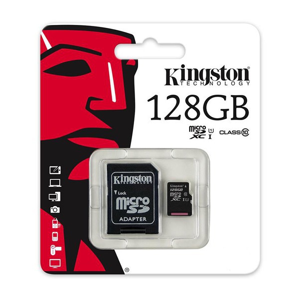 Thẻ Nhớ 128GB MicroSD Kingston Class 10 (Kèm Adapter) - Bảo hành 5 năm