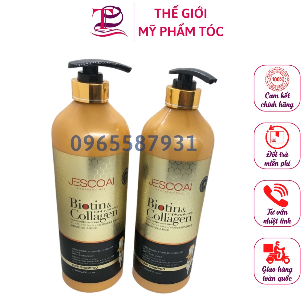 Cặp gội xả Biotin Collagen ⚡ CHUẨN CHÍNH HÃNG ⚡ Cặp Dầu Gội Xả Biotin Collagen Jescoal Hương Thơm Nước Hoa Cao Cấp