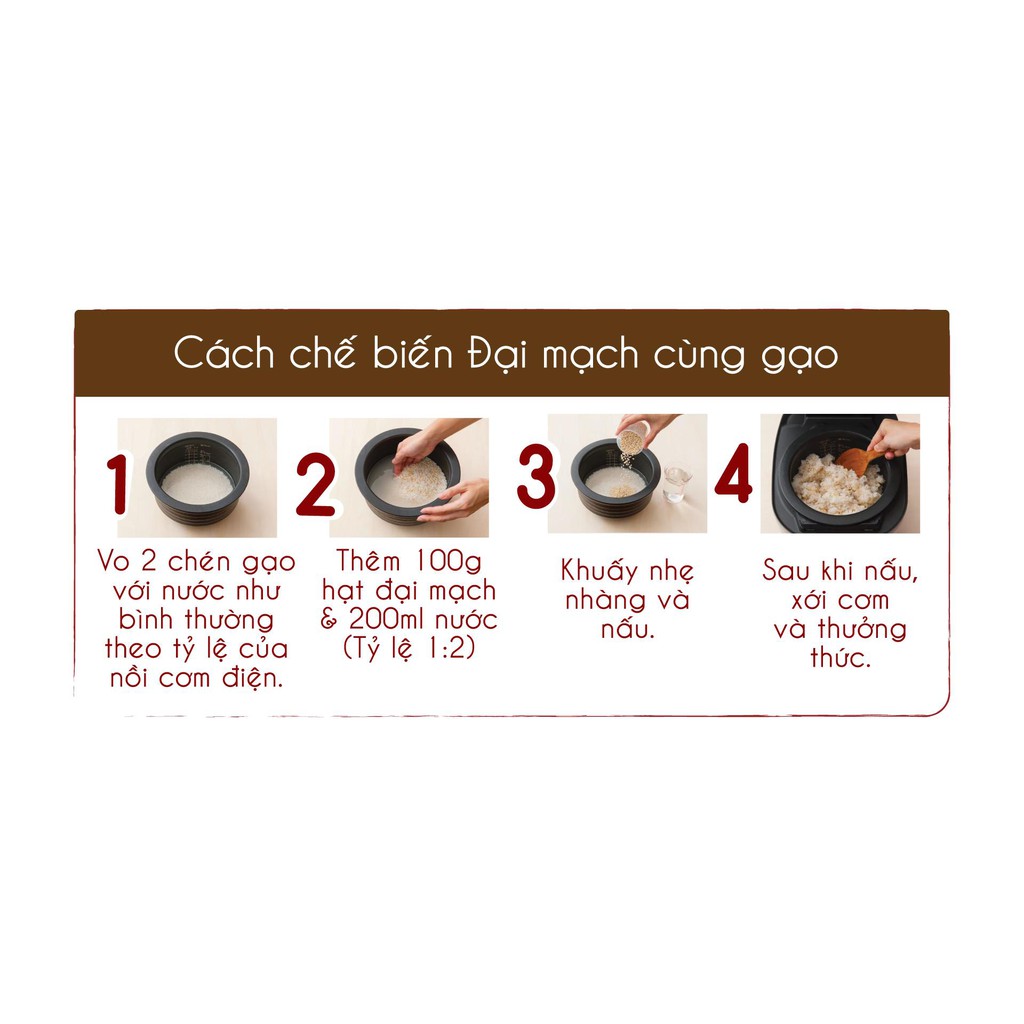 Giảm Cân- Hạt đại mạch Hakubaku (gạo Mochimugi Nhật Bản) - gói lớn 800gr giàu chất xơ và chất dinh dưỡng