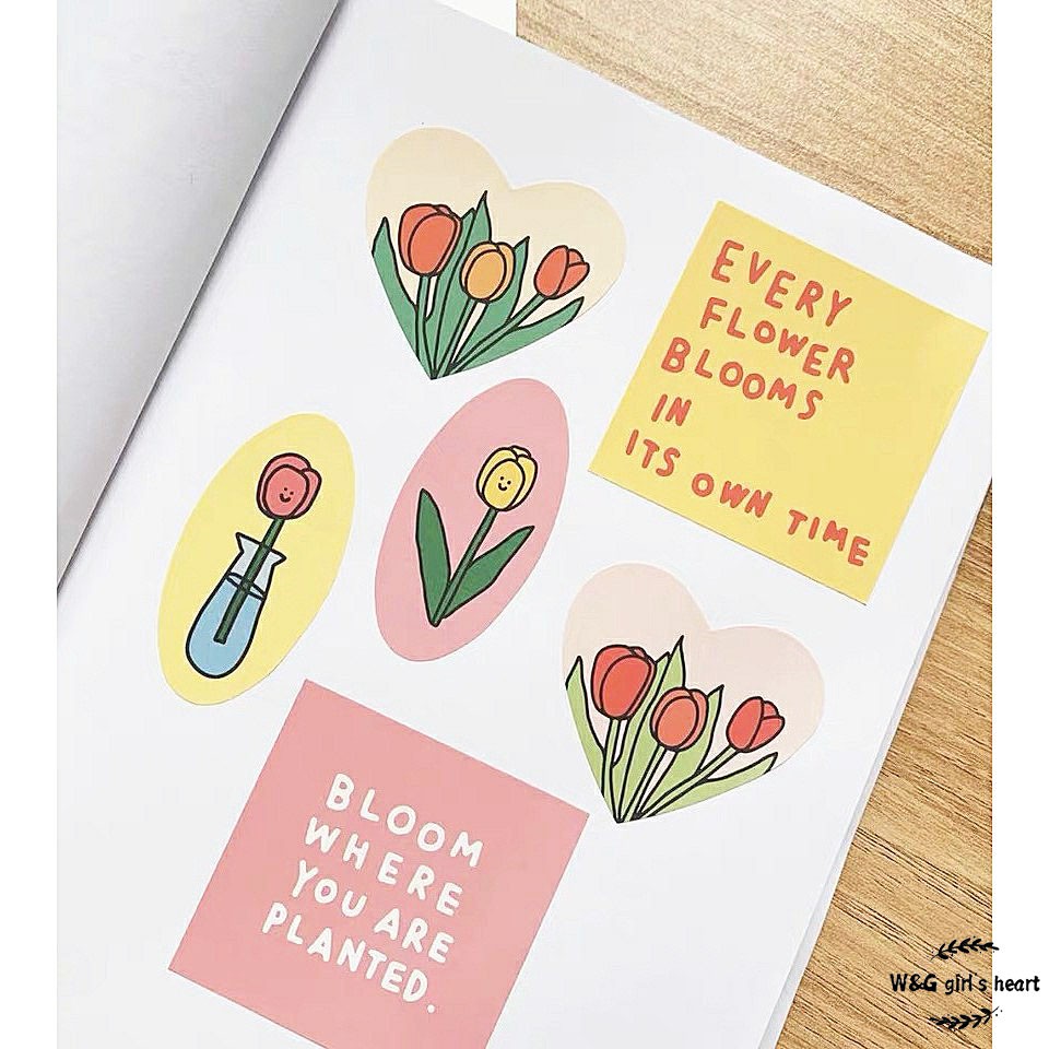 <24h Lô hàng> W&G Hình dán hoa tulip trang trí điện thoại