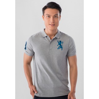 Áo Thun Nam Có Cổ Ngắn Tay Giordano Polo Màu Xám Có Logo Sư Tử 0101720231