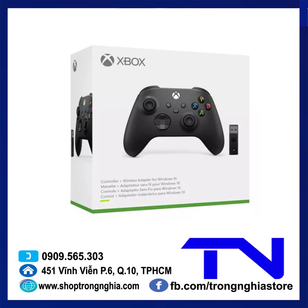 Tay Cầm Microsoft Xbox One Series X Kèm Wireless Adapter - Màu Đen